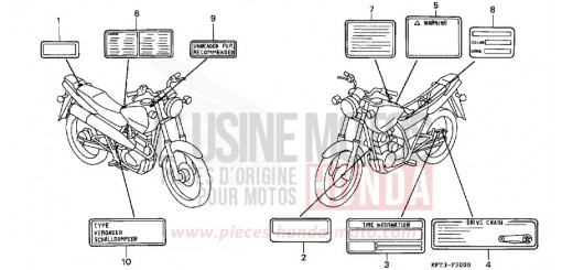 CAUTION LABEL CLR125W de 1998